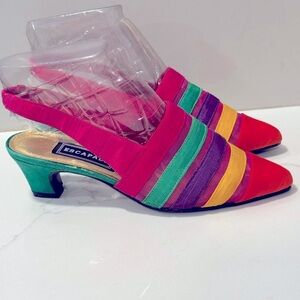 Vintage - Escapade - multicolored pointed toed sling back women’s shoes